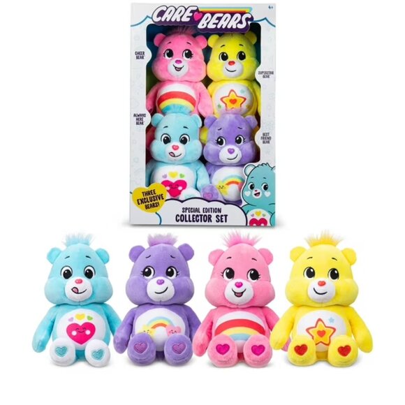 Care Bears 8 Inch Plush 4-Pack Treasure Box - NIB - Picture 1 of 3